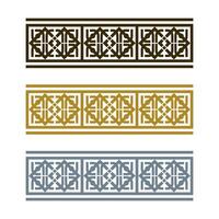 Ethnic fusion of modern clean lines, curvy elements and ethnic motif, horizontal border seamless pattern vector