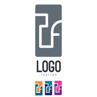 RF or PF symbolic logo, simple and minimalist, stylist in fashionable tall, slim shape vector