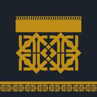 Exclusive modern and dark pattern, with geometric ethnic design, black and gold vector