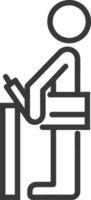 minimalist line art icon bookbinding in action logo symbol vector