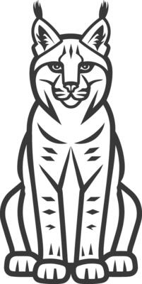 minimalist line art icon bobcat animal logo symbol