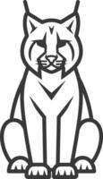 minimalist line art icon bobcat animal logo symbol vector