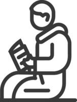 minimalist line art icon bookbinding in action logo symbol vector