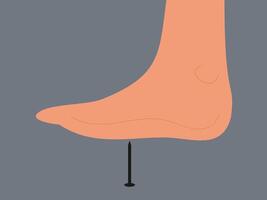 flat design nail hit illustration vector
