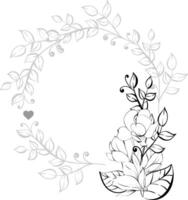 Magnolia pattern, circle frame. Template. Spring clipart, design element in romantic style. Clipart for design in the style of Paris, France vector
