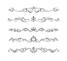 Set of ornate text delimiters, page vignettes vector