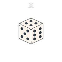 Dice cube icon theme symbol illustration isolated on white background vector