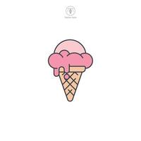 Ice Cream Cone icon theme symbol illustration isolated on white background vector