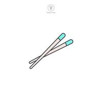 Chopsticks icon theme symbol illustration isolated on white background vector