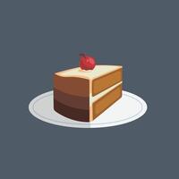 piece of chocolate cake in design. vector