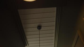 loft style lamps hanging on the ceiling, view from below video
