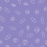 Outline Bunch of Pill Seamless Pattern illustration Design vector