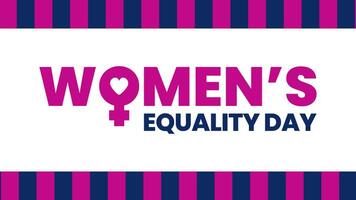 Women's Equality Day motion graphics seamlessly loopable text animation on a white background video