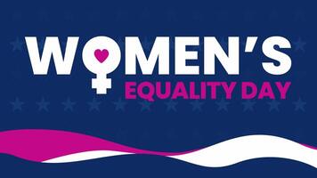 Animated background of women's equality day with smooth animation heart and woman symbol. Great to use for international event on August 26 th. video