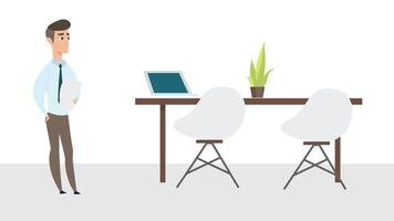 Architect Discusses Project with Customer Cartoon Talk Animation video