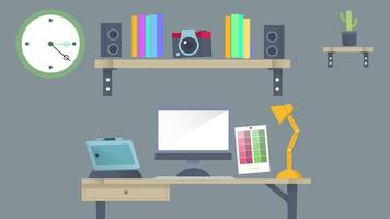 Graphic Design Workspace Background Desk Animation video