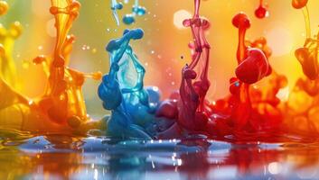 Vibrant Paint Splash Explosion. Colorful Abstract Art Background photo