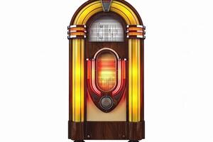 Vintage Jukebox with Illuminated Panels. photo