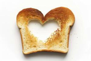 Heart-Shaped Cutout in Toasted Bread Slice. photo