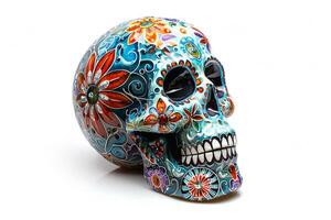Colorful Day of the Dead Sugar Skull. photo