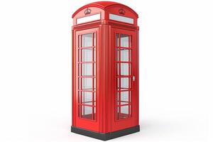 Classic Red British Telephone Booth. photo