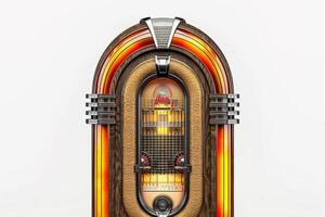 Vintage Jukebox with Illuminated Panels. photo