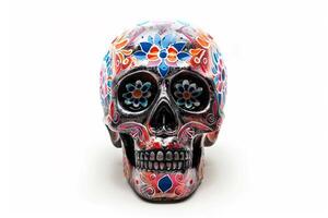 Colorful Day of the Dead Sugar Skull. photo