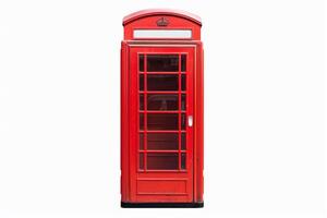 Classic Red British Telephone Booth. photo