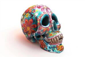 Colorful Day of the Dead Sugar Skull. photo