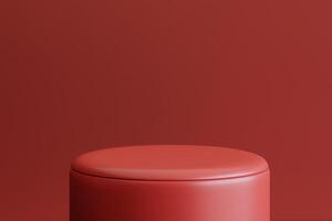 Product display red podium for product presentation. 3d rendering. photo