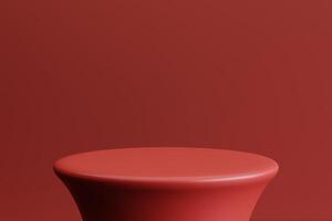 Product display red podium for product presentation. 3d rendering. photo