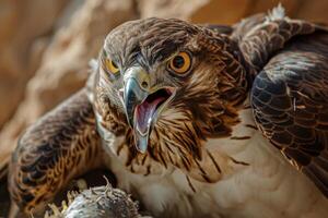 Short-toed snake Eagle bird in the forest photo