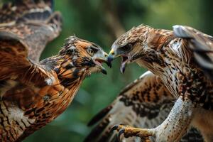 Crested Hawk Eagle bird in the forest photo