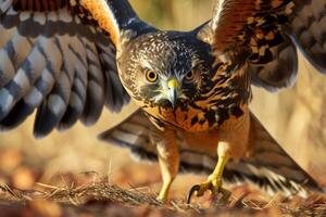 Northern Harrier Eagle Bird flying in the forest photo
