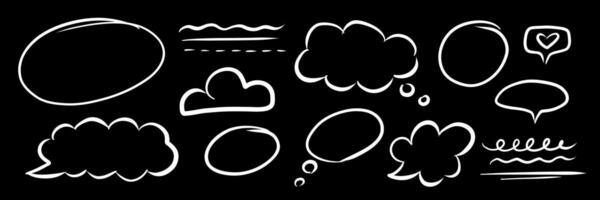 Hand drawn blank textbox frames set. vector