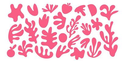 Naive bizarre abstract geometric shapes and forms. Hand drawn modern contemporary various organic shapes and objects. vector