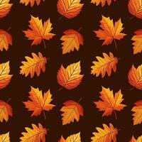 Seamless pattern of colorful autumn leaves. Autumn falling leaves background. Illustration, print, textile vector