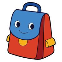 A cute colorful schoolbag icon on white transparent background for web use vector