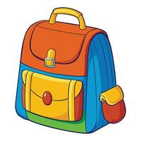 A cute colorful schoolbag icon on white transparent background for web use vector