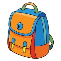 A cute colorful schoolbag icon on white transparent background for web use vector
