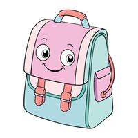 A cute colorful schoolbag icon on white transparent background for web use vector