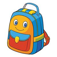 A cute colorful schoolbag icon on white transparent background for web use vector
