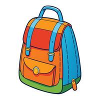 A cute colorful schoolbag icon on white transparent background for web use vector