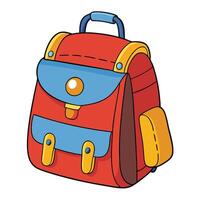 A cute colorful schoolbag icon on white transparent background for web use vector