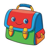 A cute colorful schoolbag icon on white transparent background for web use vector