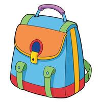 A cute colorful schoolbag icon on white transparent background for web use vector
