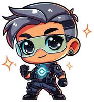 Adorable Cute Man Agent Character vector