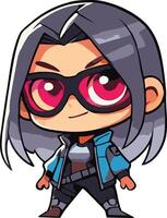 Cute Cool Man with eyeglass agent character vector
