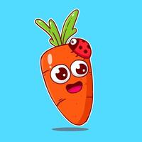 illustration cartoon carrot with smile face good for sticker vector