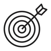 Target and arrow line icon. vector
